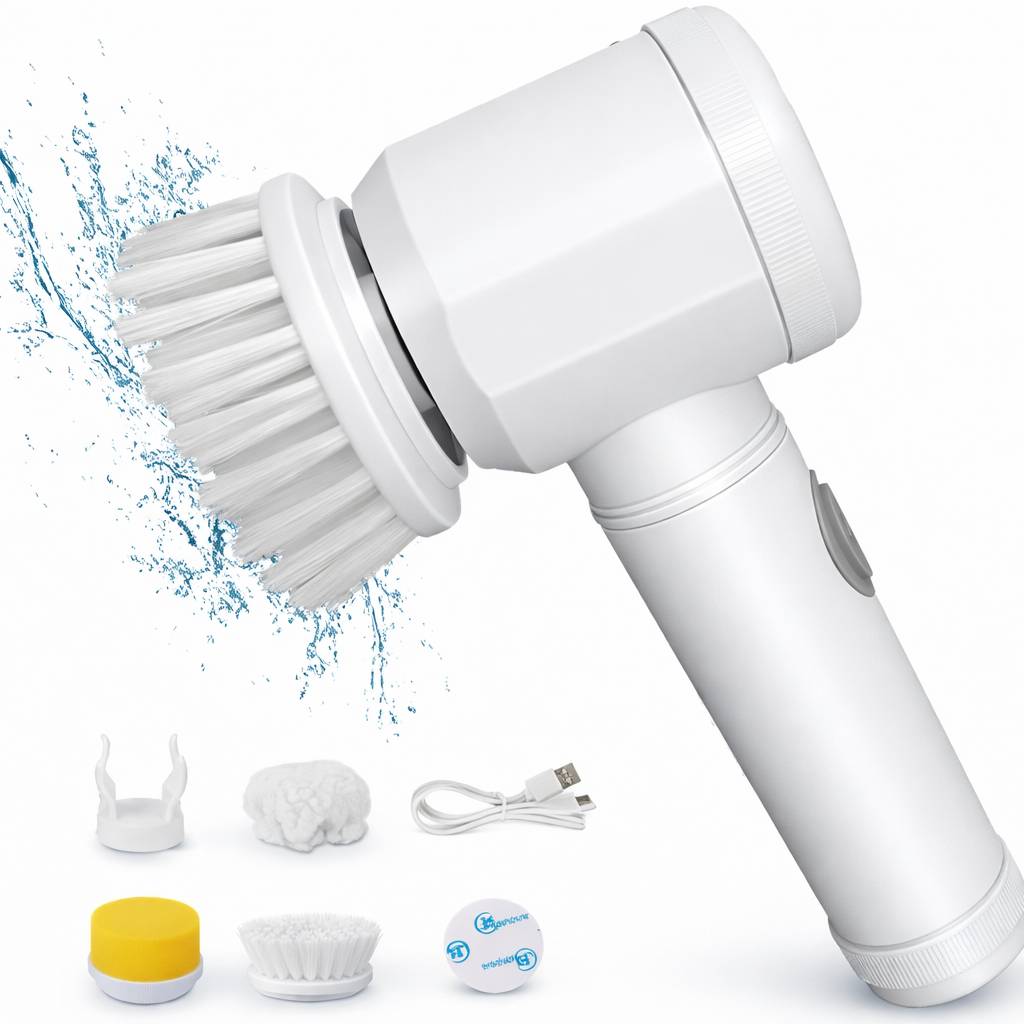 Nivora PowerScrub — Electric Cleaning Brush with 3 Brush Heads